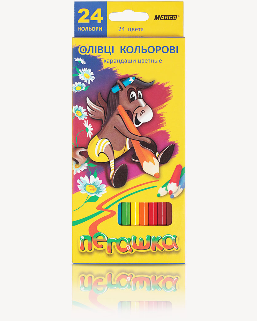 Colored pencils "Marco Pegashka" 24 pcs. /1010-24SV/ cardboard (6/120)
