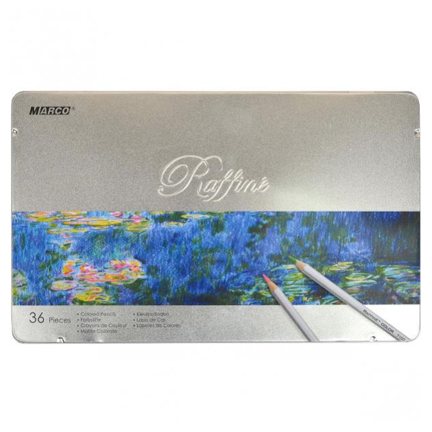 Colored pencils "Marco Raffine" 36 pcs. /7100-36TN/ metal pencil case (4/24)