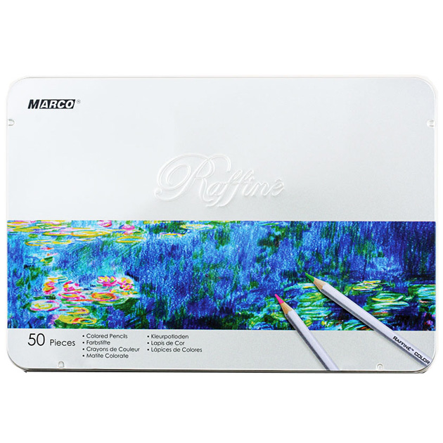 Colored pencils "Marco Raffine" 50 pcs. /7100-50TN/ metal pencil case (4/16)