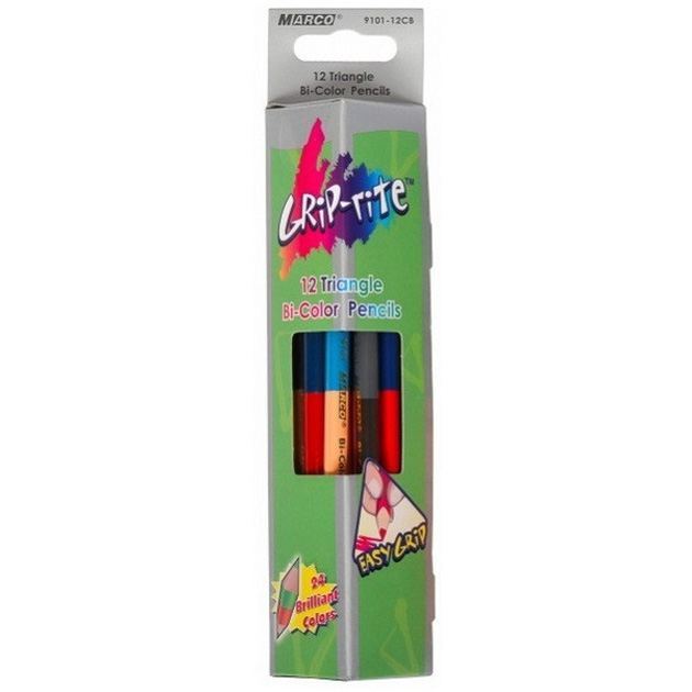 Colored pencils "Marco Grip-rite" 24 colors/12 pcs /9101-12СV/ double-sided (12/240)