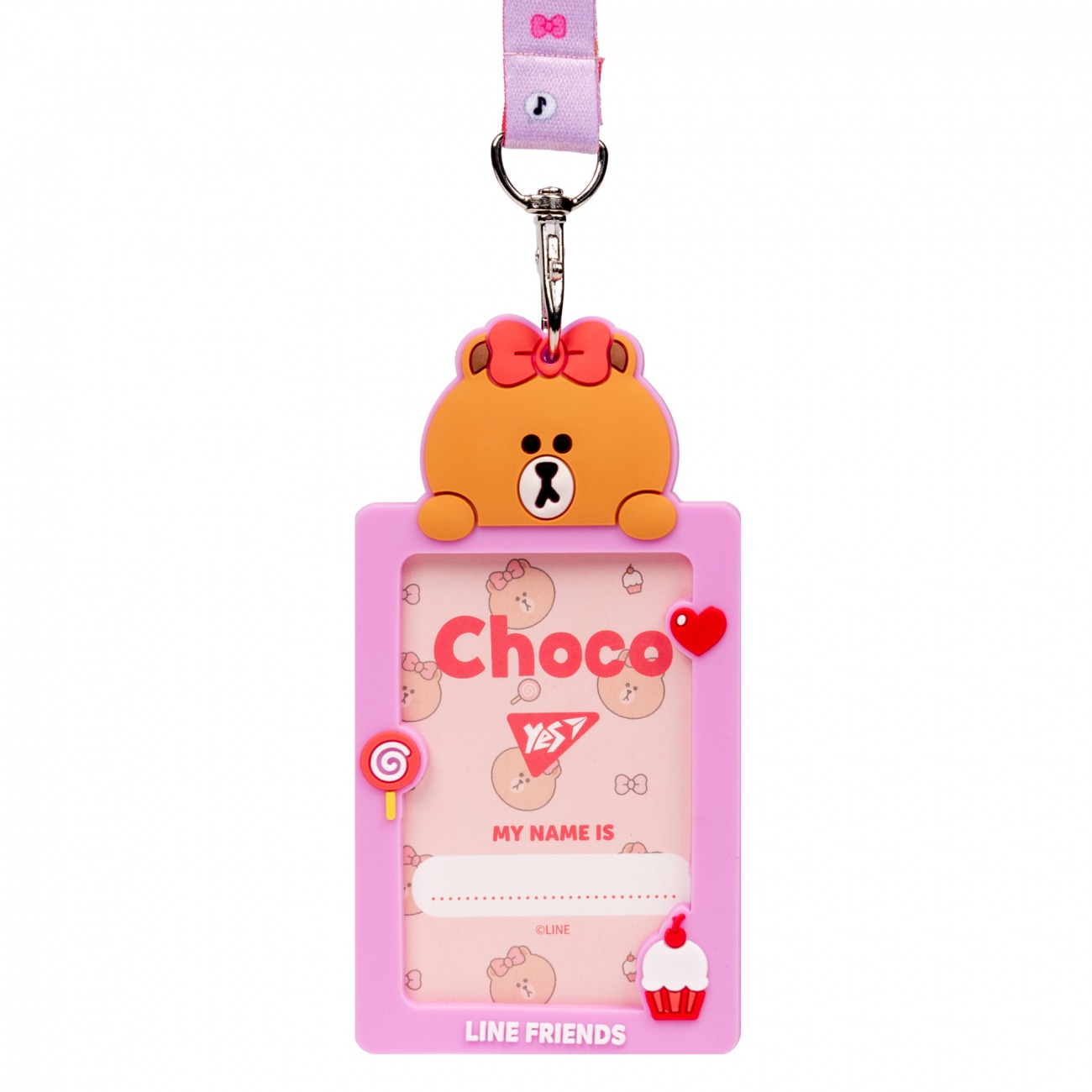 Бедж "YES " /940300/ силіконовий на стрічці "Line Friends. Choco" (1/24/288)