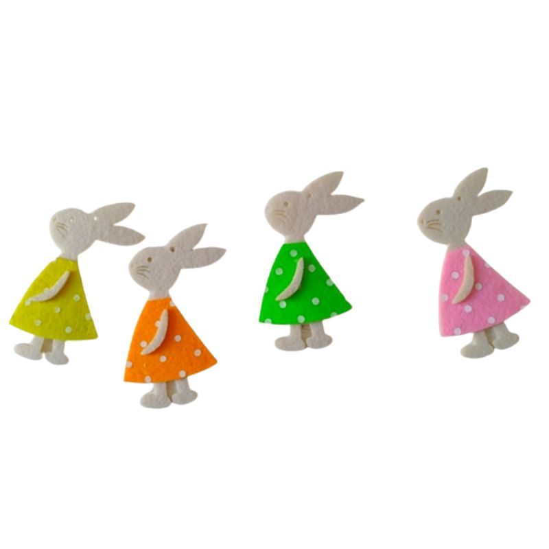 Blank "Diamond handles" /125176/ "Rabbit in a dress" 8cm, 4 pcs in a pack