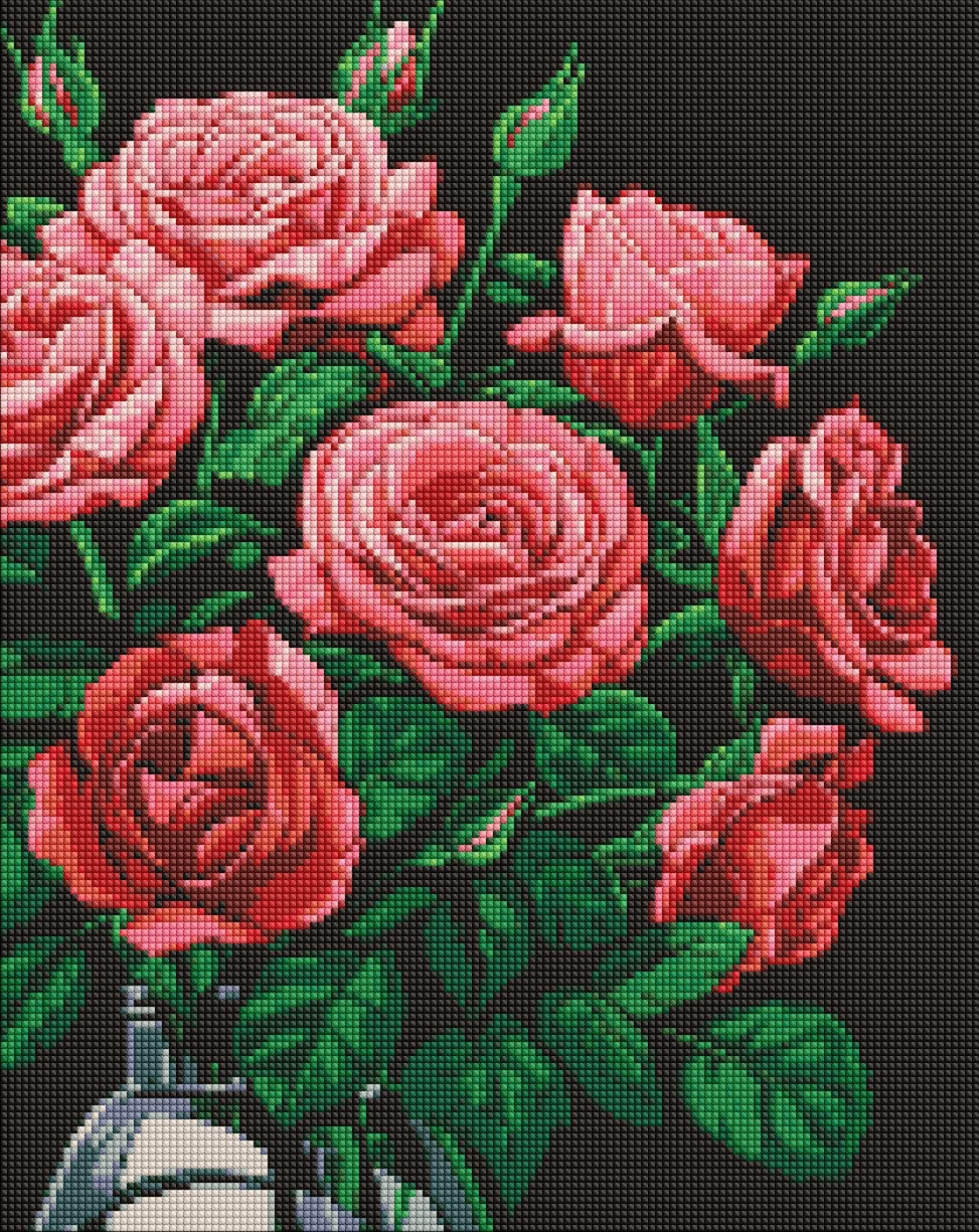 Diamond mosaic "Ideyka" /AMO7999/ "Luxurious roses" with AB rhinestones 40*50cm