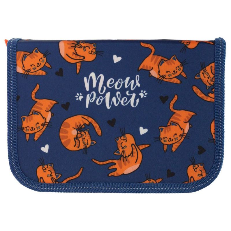 Pencil case "CLASS" /23014C/ 1 compartment, EMPTY, "Meow Power", 210/70D PL (1/12/72)