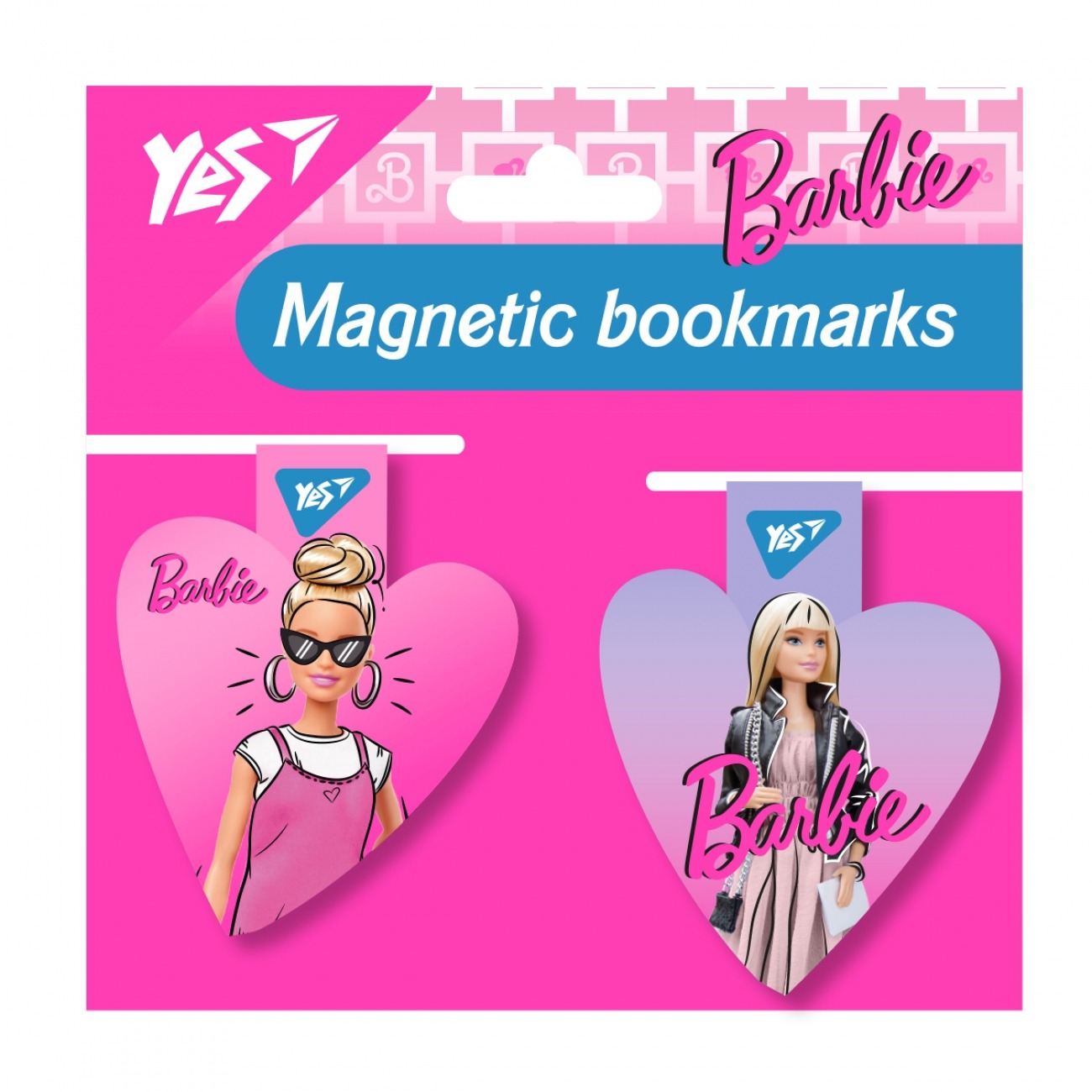 Закладки магнітні "YES" /708110/ "Barbie heart", 2шт (1/10/500)