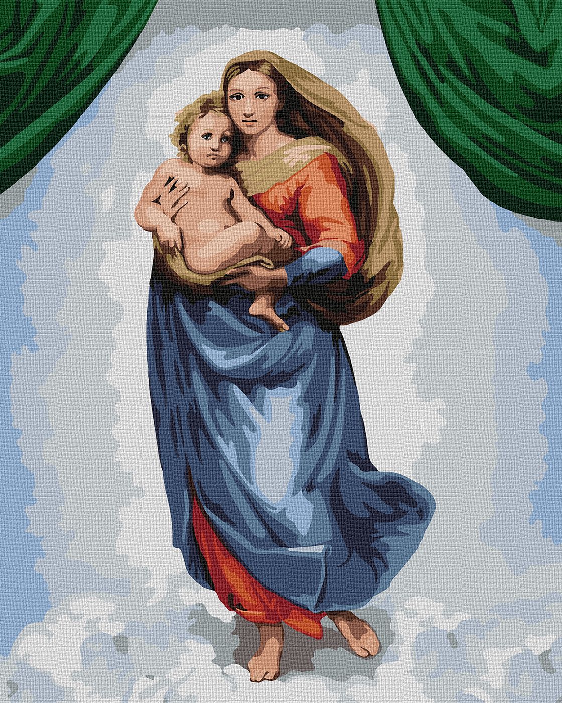 Painting by numbers "Ideyka" /KHO4868/ "Sistine Madonna" 40*50cm