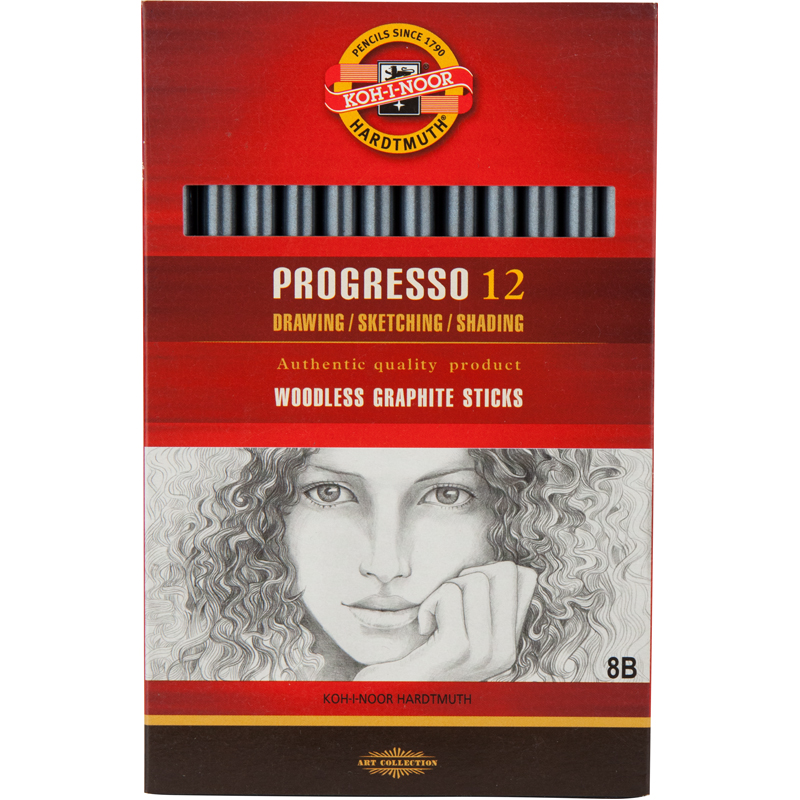 Woodless graphite. "Koh-i-Noor" 8911 8B "Progresso" tech. d=7.1mm (12)