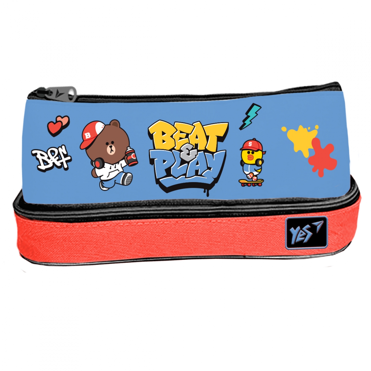 Soft pencil case "YES" /533509/ 2 compartments PH-24-2 Line Friends