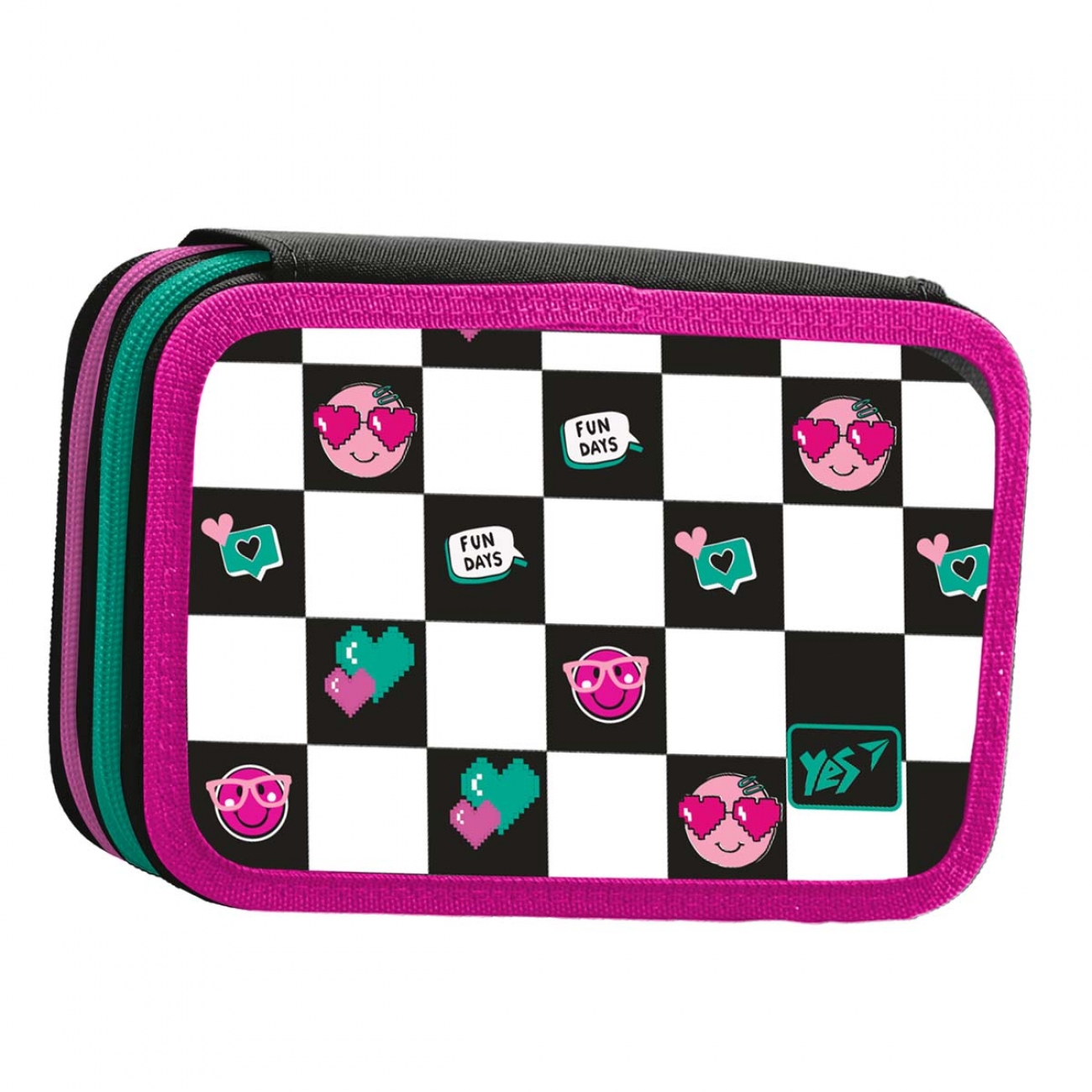 Pencil case hard "YES" /533384/ HP-01 2 department. Lovely Smile