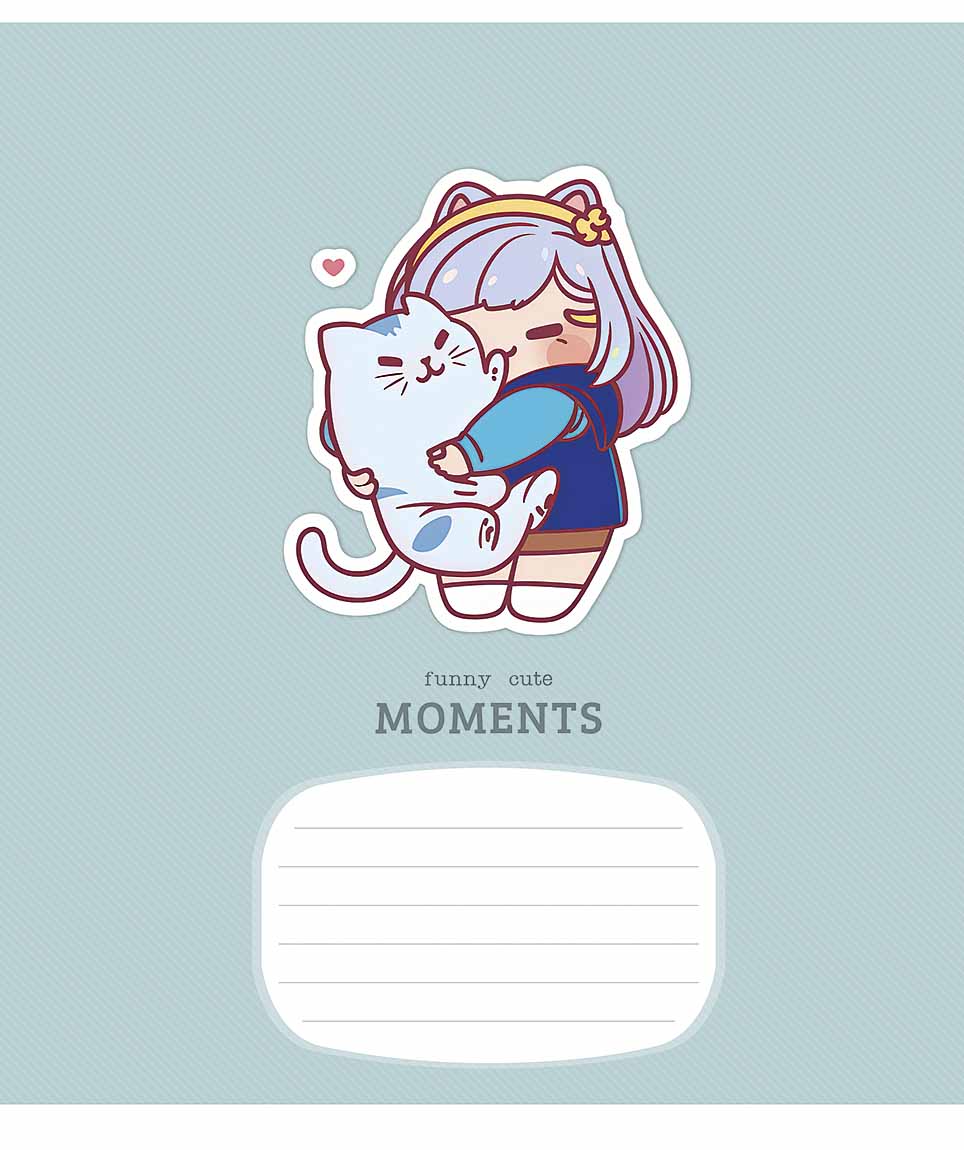 Student's notebook "Schoolboy" 12 sheets == /3267L/ "Fany cute moment" select UV varnish (girl) (30/300)