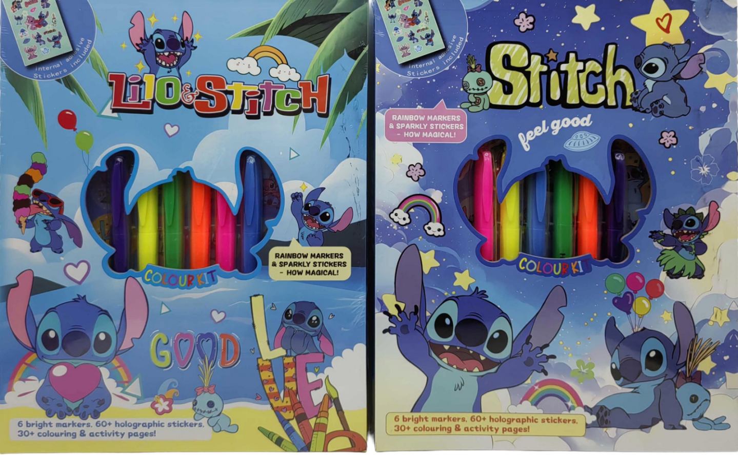 Coloring album 28*23cm/40 sheets /SH-H-02/ stickers 1 sheet + 6 markers "Stitch"