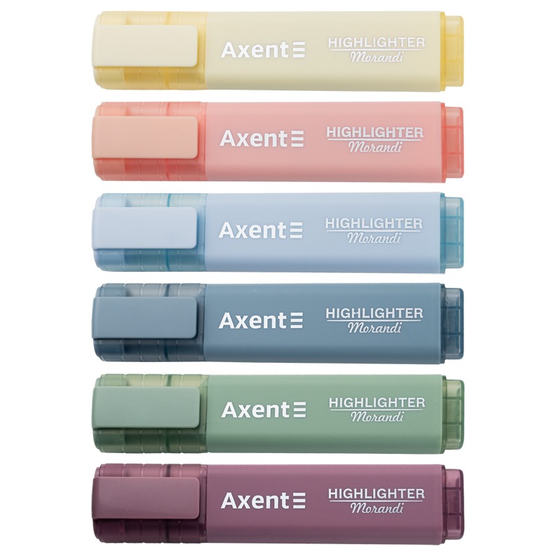 Маркер текстовий "Axent" /2537-60-A/ "Highlighter"  1-5 мм клиноподібні  morandi набір з 6 кольорів (1/12/96)