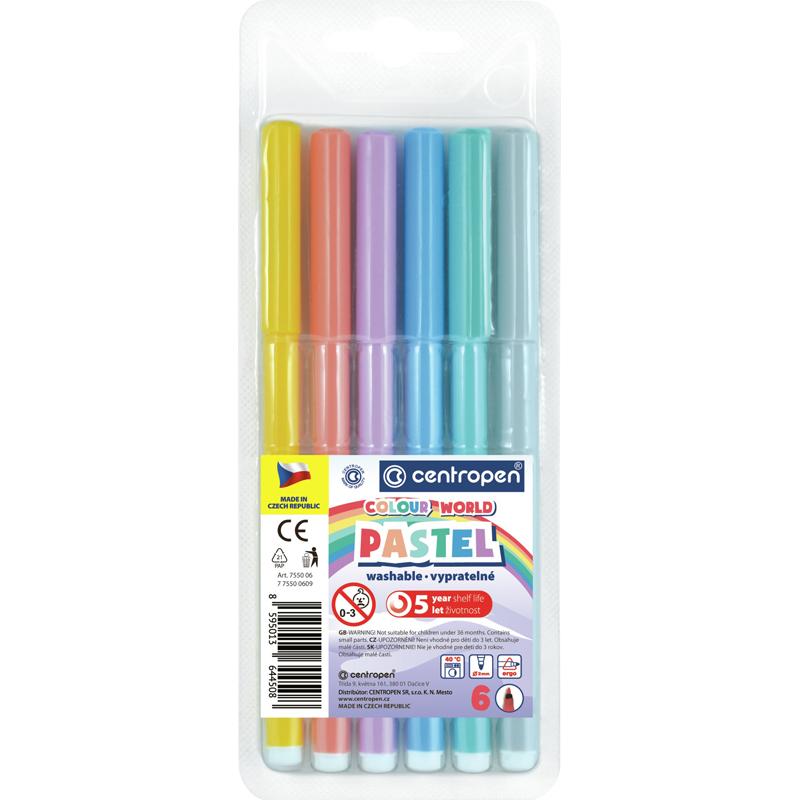 Felt-tip pens "Centropen" 6 pcs. /7550/0609 TP/ PASTEL (1/48)
