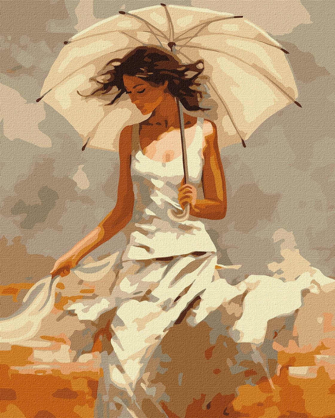 Painting by numbers "Ideyka" /KHO8365/ "Girl with an umbrella" 40*50 cm