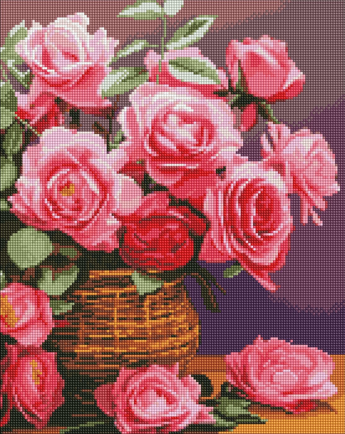 Diamond mosaic "Ideyka" /AMO7856/ "Colorful roses" 40*50cm