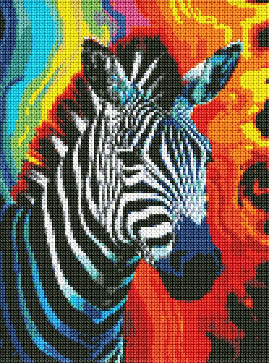 Diamond mosaic "Ideyka" /AMO7864/ "Rainbow zebra" 30*40cm