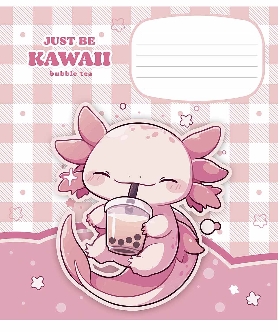 Зошит уч. "Школярик" 12арк.// /3480C/ "Just be kawaii" глітер (дівчинка) (30/300)