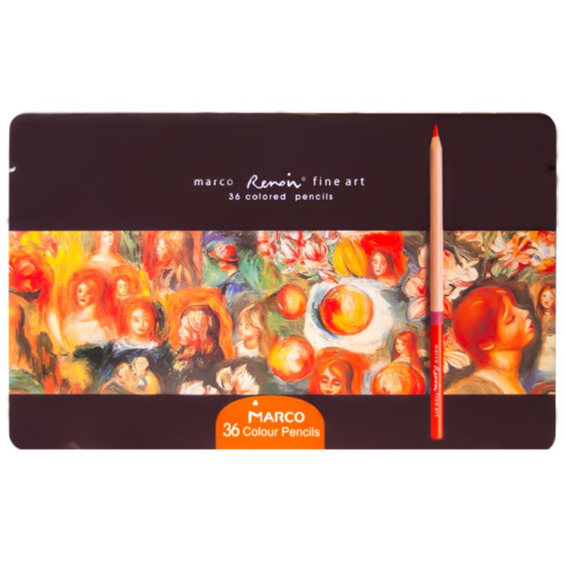Colored pencils "Marco FineArt" 36 pcs. /FineArt-36TN/ Renoir, cedar, metal pencil case (4/24)
