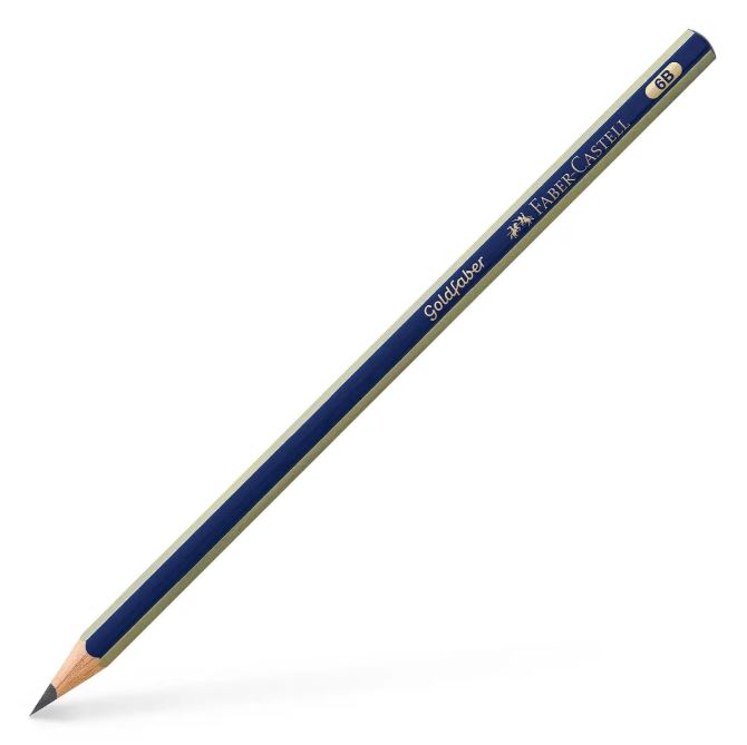 Faber-Castell pencil /1221/112506/ 6B GOLDFABER blue-gold (12/72)