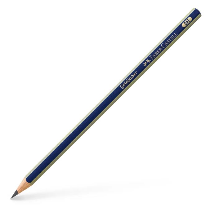 Pencil "Faber-Castell" /1221/112513/ 3H GOLDFABER blue-gold (12/72)