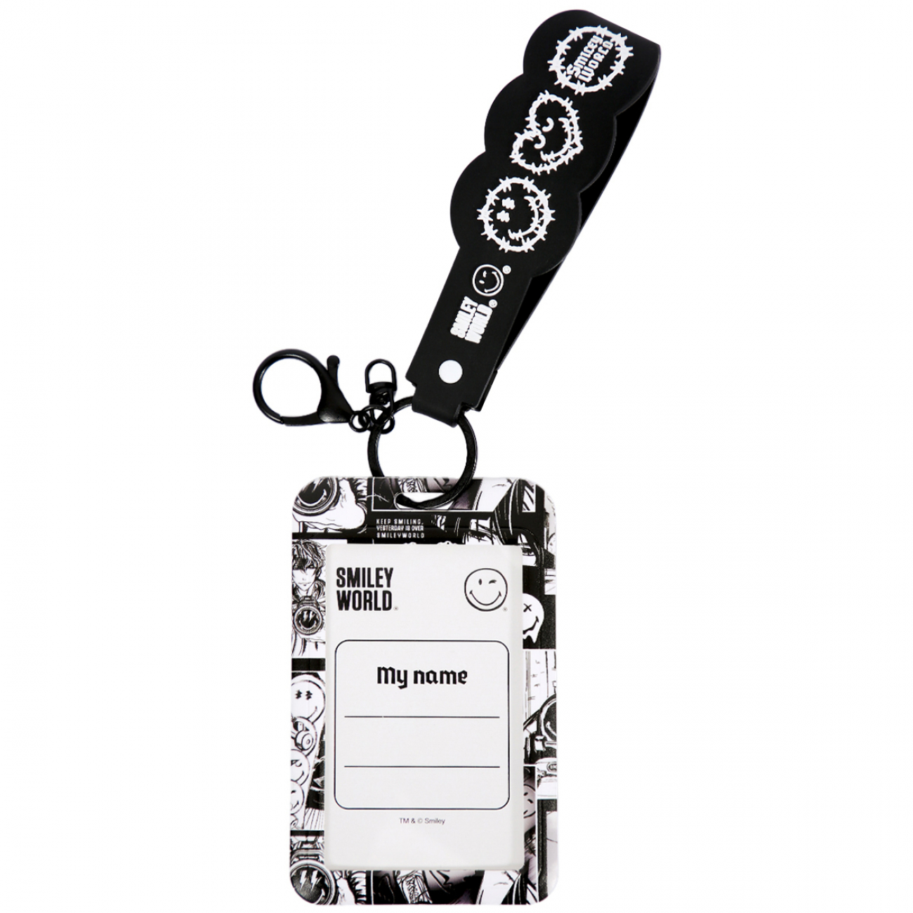Badge keychain "YES " /940425/ vertical "Smiley World", slider (1/400)