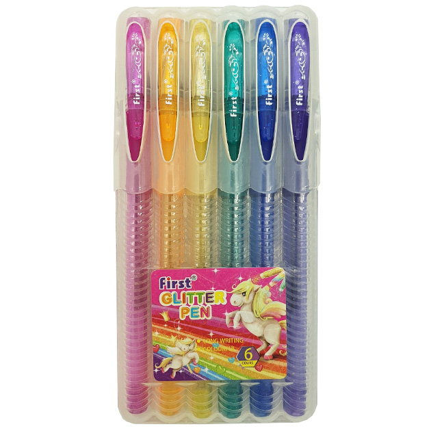 Set of gel pens "JO" /9838-6/ "Unicorn" glitter 6-color, blister (1/40)