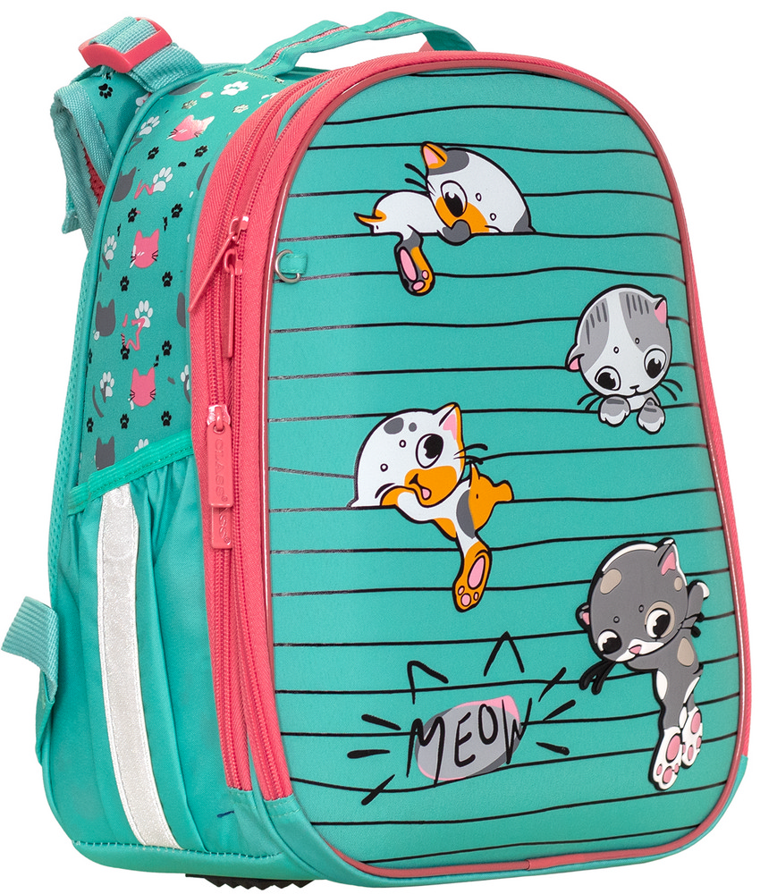 Backpack "CLASS" /2504C/ SchoolCase Mini 2 compartments, 35x27x16cm, "Kittens"