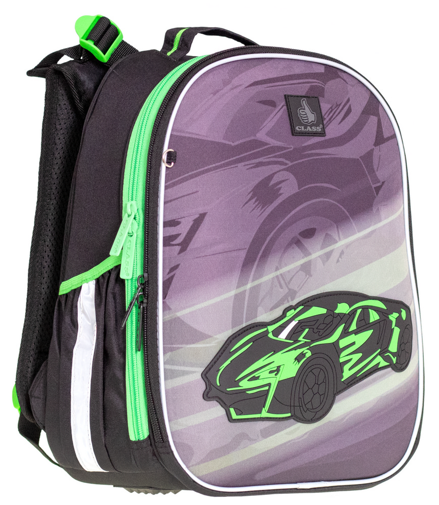 Backpack "CLASS" /2507C/ SchoolCase Mini 2 compartments, 35x27x16cm, "Car"