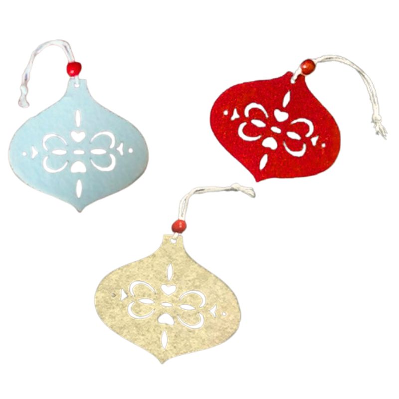 New Year's pendant "Diamond handles" /125051/ "Ball", 10 cm, felt, mixed colors