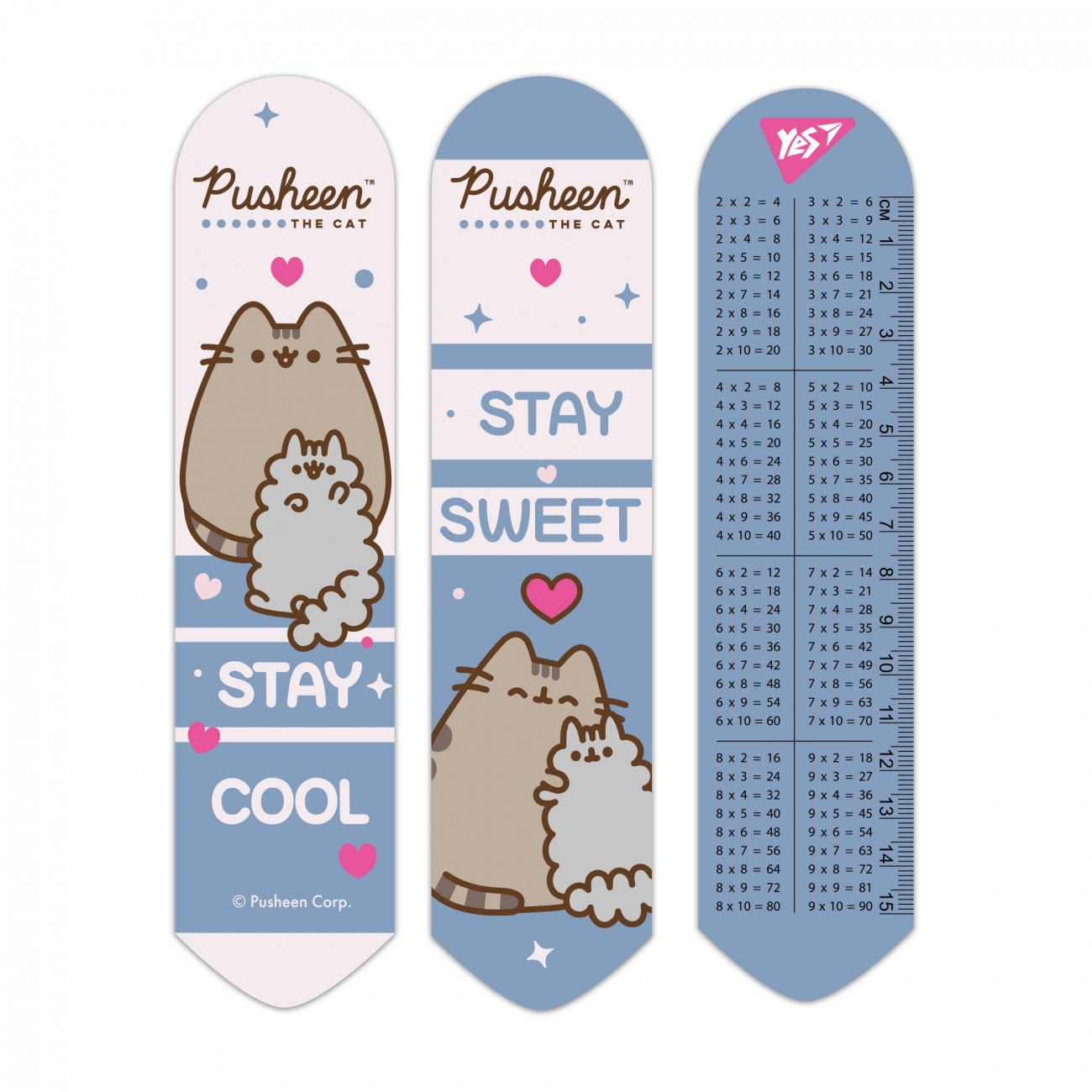 Закладка 2D "YES" /708340/ "Pusheen", рожево-блакитний (1/10/100)