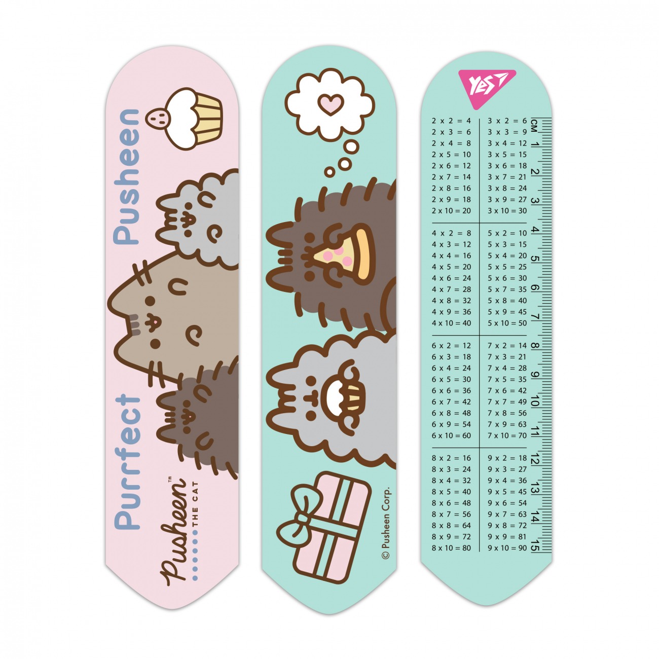 Закладка 2D "YES" /708341/ "Pusheen", рожево-зелений (1/10/100)