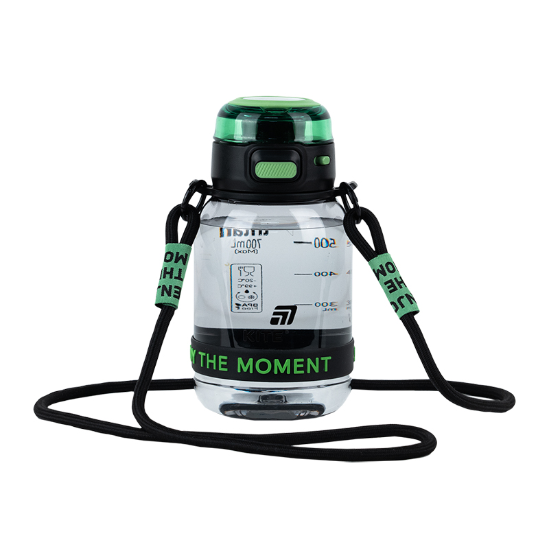 Water bottle "Kite" /K25-1218-2/ 700 ml, black and green (1/48)