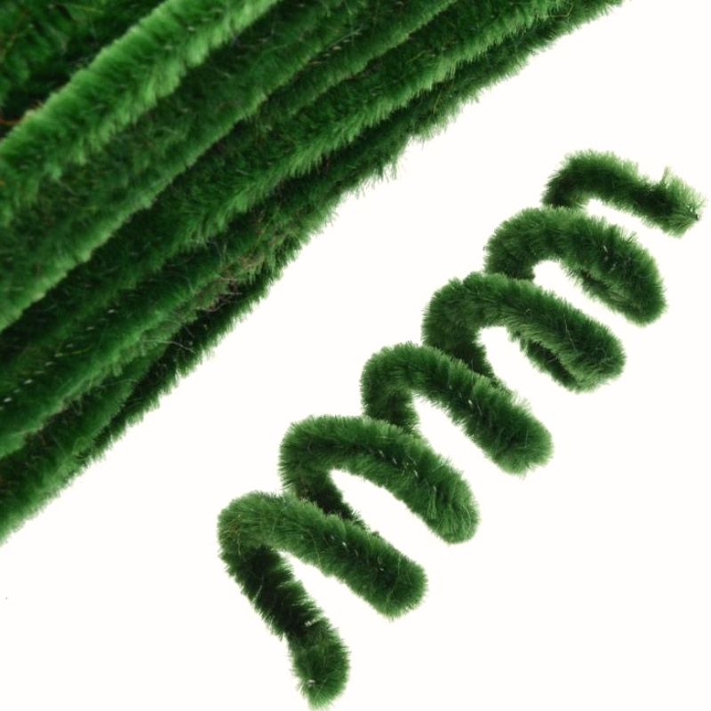 Chenille "Unison" /C30148-A-008/ 300 x 6mm, green, (100 pcs/pack)