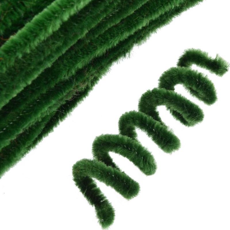Chenille "Unison" /C30148-A-007/ 300 x 6mm, dark green, (100 pcs/pack)