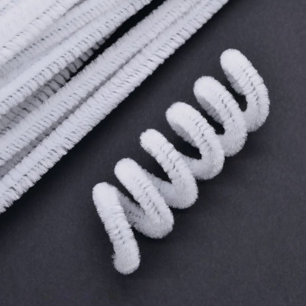 Chenille "Unison" /C30148 -T01/ 300 x 6mm, white, (100 pcs/pack)