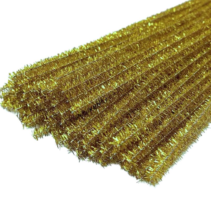 Chenille "Unison" /C30058 yellow gold/ 300 x 6mm, yellow gold, with sequins (100 pcs/pack)