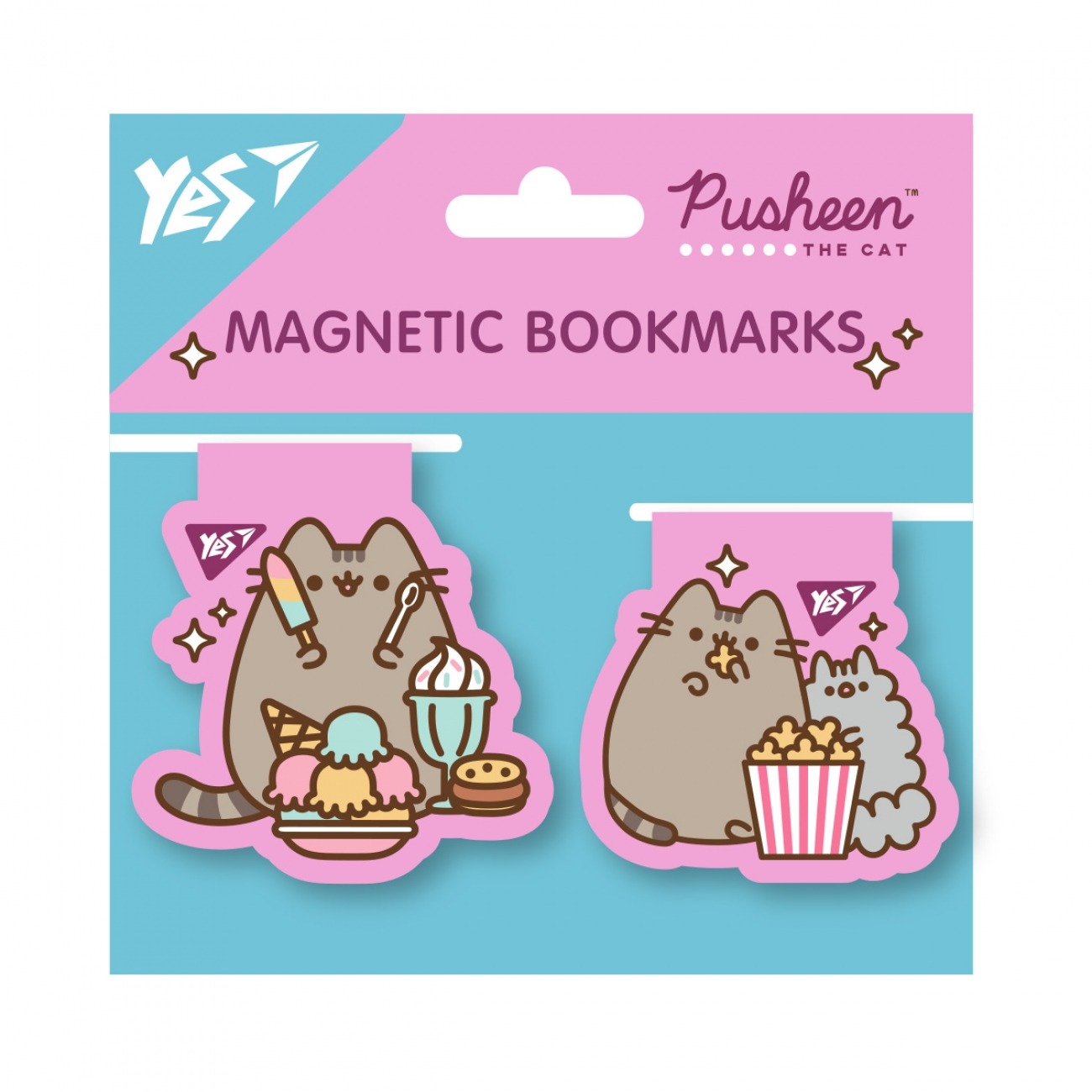 Закладки магнітні "YES" /708105/ "Pusheen candy", 2шт (1/10/500)