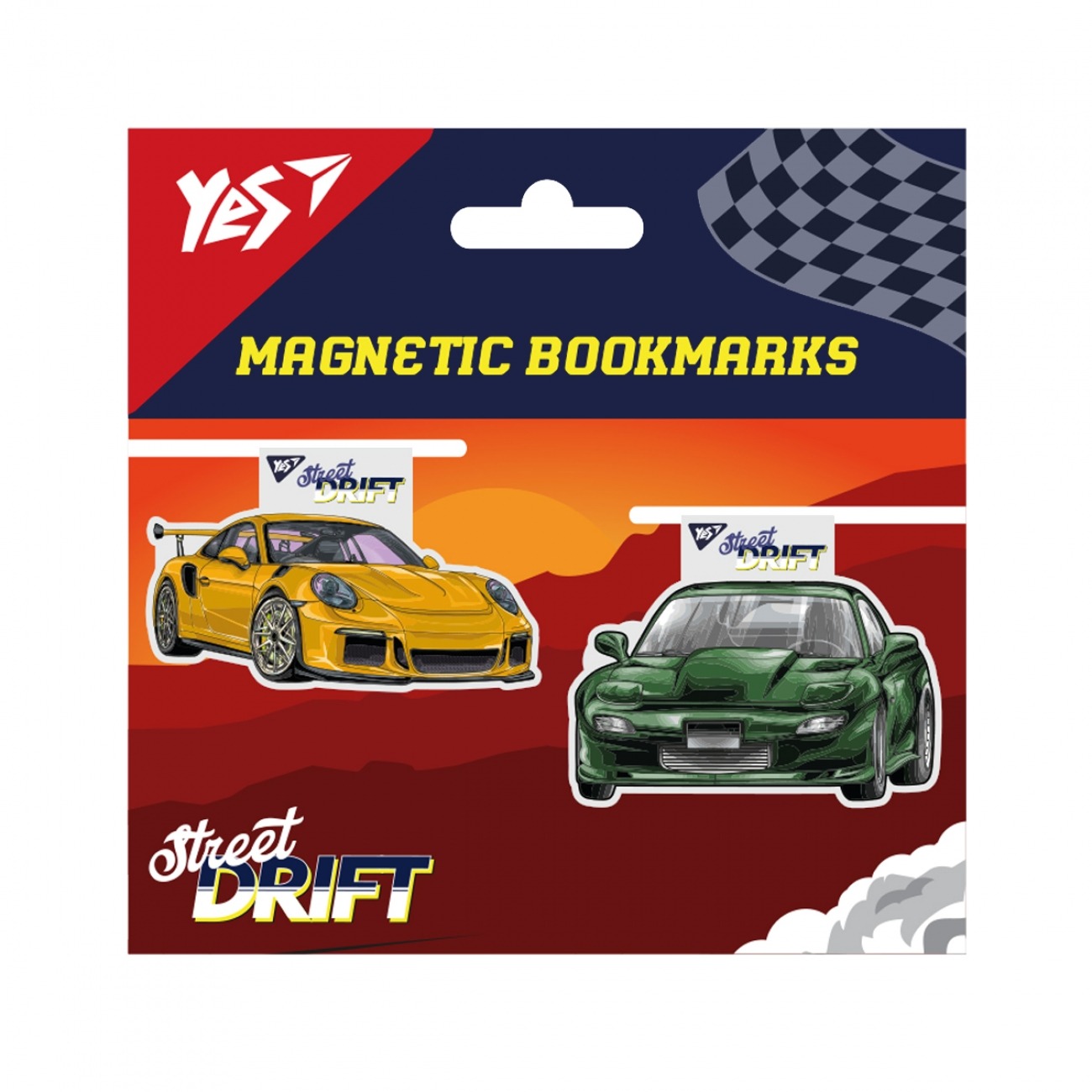 Закладки магнітні "YES" /708118/ "Super Street drift", 2шт (1/10/500)