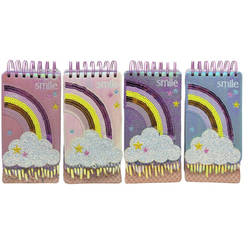 Блокнот 10*19,5см/120арк /120-2/ спіраль, обкл. шкірзам "Веселка в хмаринках" (1/60)