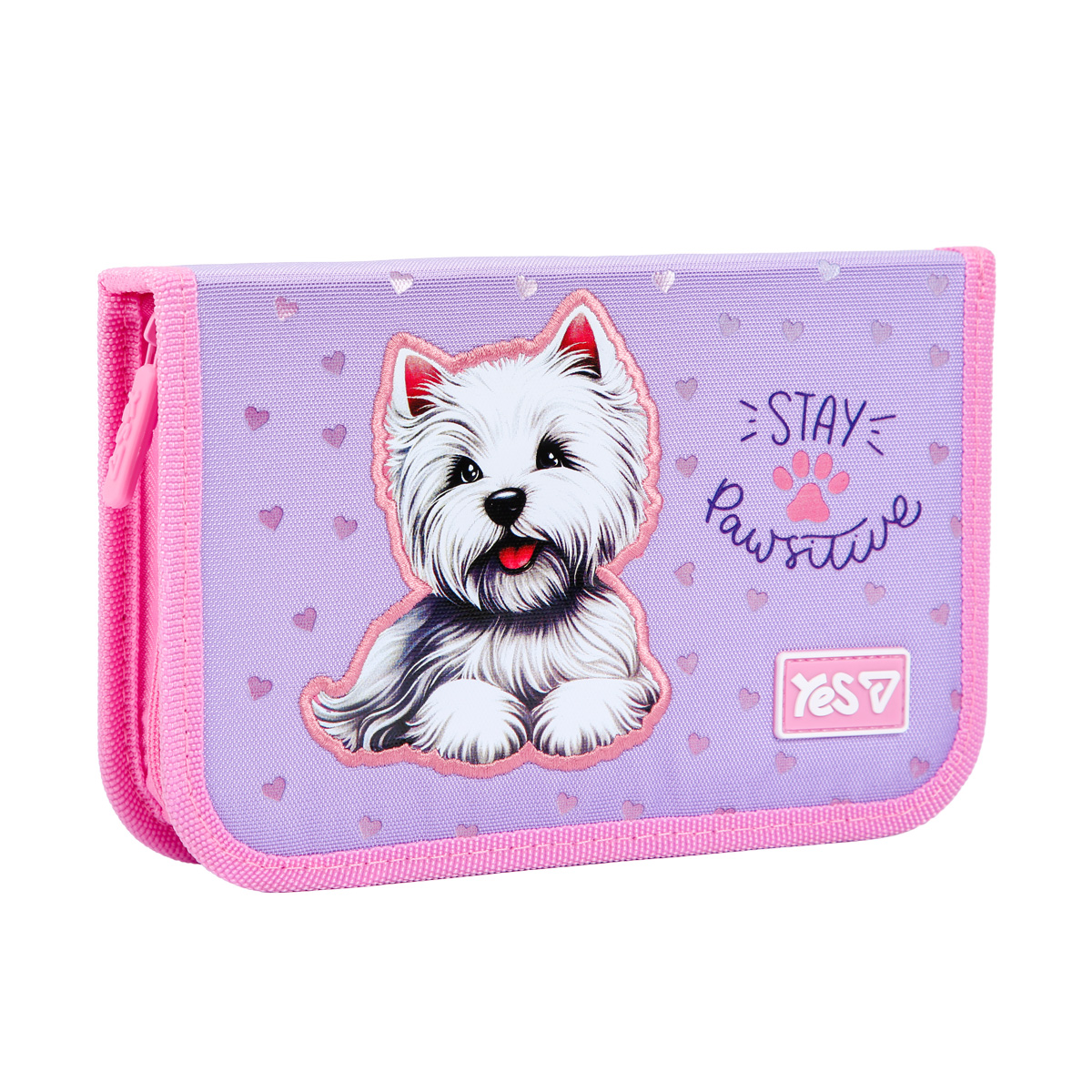 Pencil case solid "YES" /533723/ 1 compartment. without valve HP-02 Pawesome 13*21*3cm (1/48)