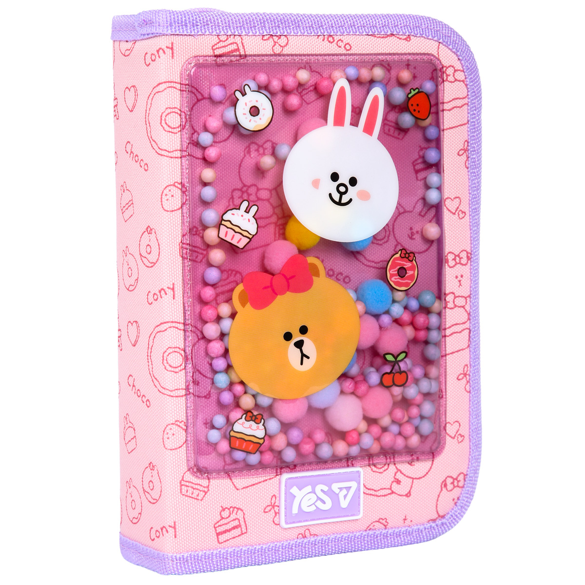Pencil case solid "YES" /533731/ 1 compartment. with valve HP-03 Line Friends Always Together 13*21*3cm (1/48)