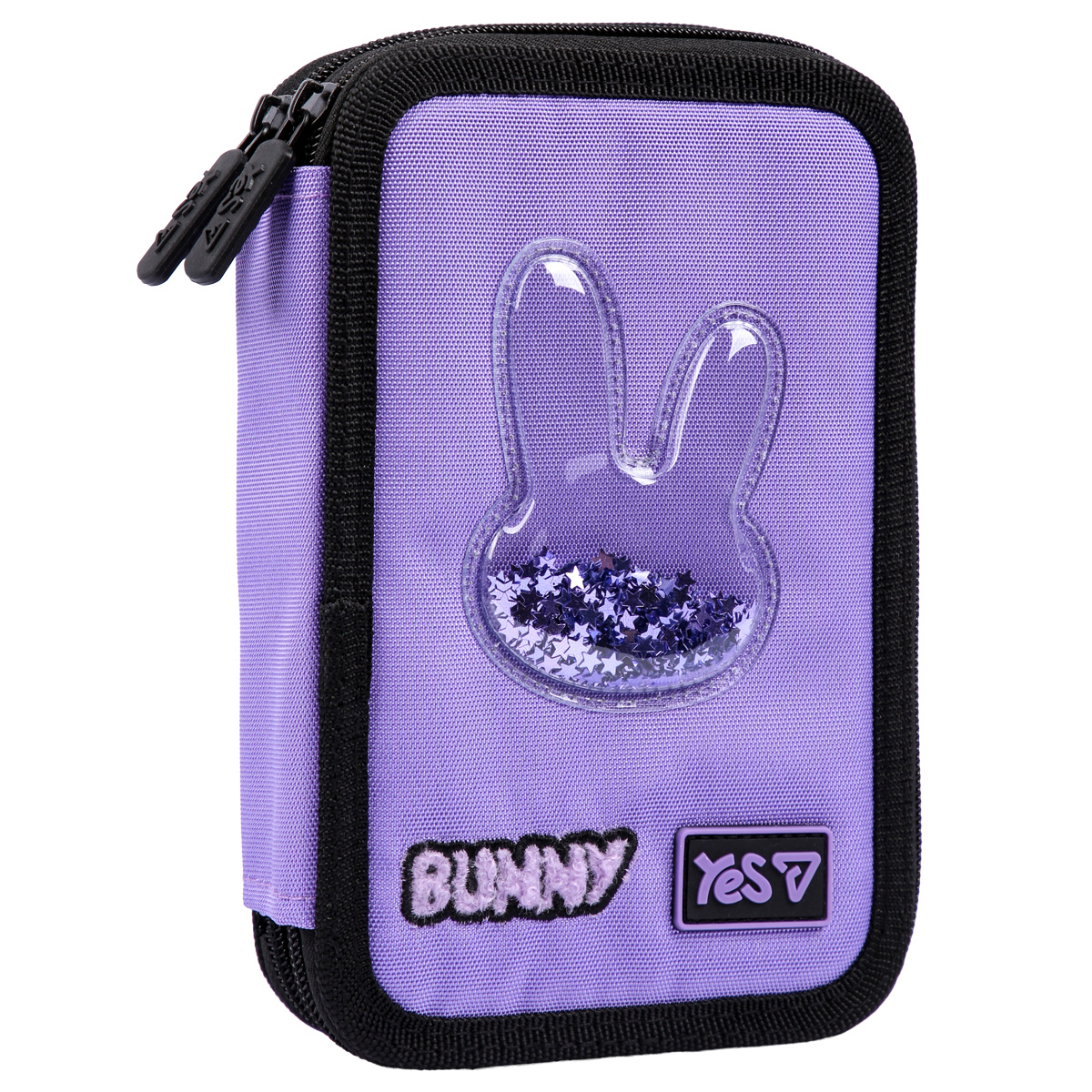 Pencil case hard "YES" /533708/ 2 section. HP-01 Shiny Bunny 13*21*4cm (1/48)