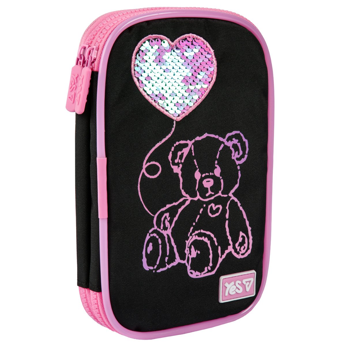 Пенал-книжка "YES" /533777/ з LED  PH-35 Pink Bear 24*16*4см (1/24)