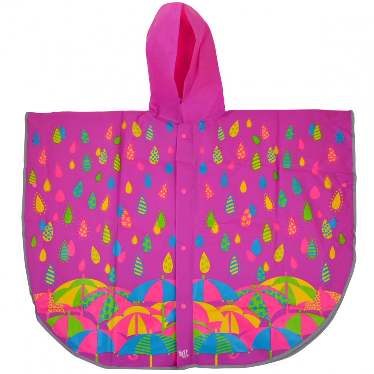 Raincoat-poncho "YES" /706944/ with light reflection. edging "Bright umbrellas" 64*86 cm (1/50)