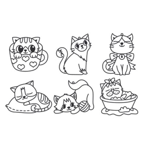 Stencil /SDOPP-S14/ Sun Deco "Kittens", 6 units, Amos (1/12)
