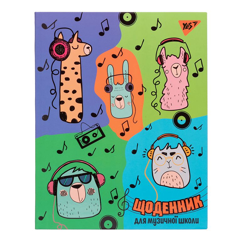 Diary for music school "YES" /911363/ "Animal DJs" integr., soft-touch + Uf-select. (1/24)