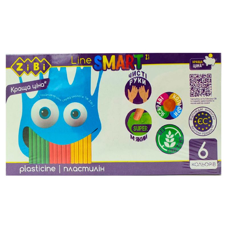 Plasticine "ZiBi" 6 pcs. /ZB.6221/ 120 g. SMART Line (1/12/120)