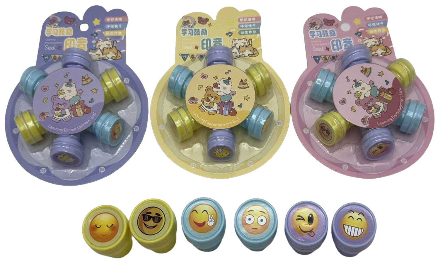Stamp /10760-BA/ 6 pcs. "Smile" in blister mix (1/16)