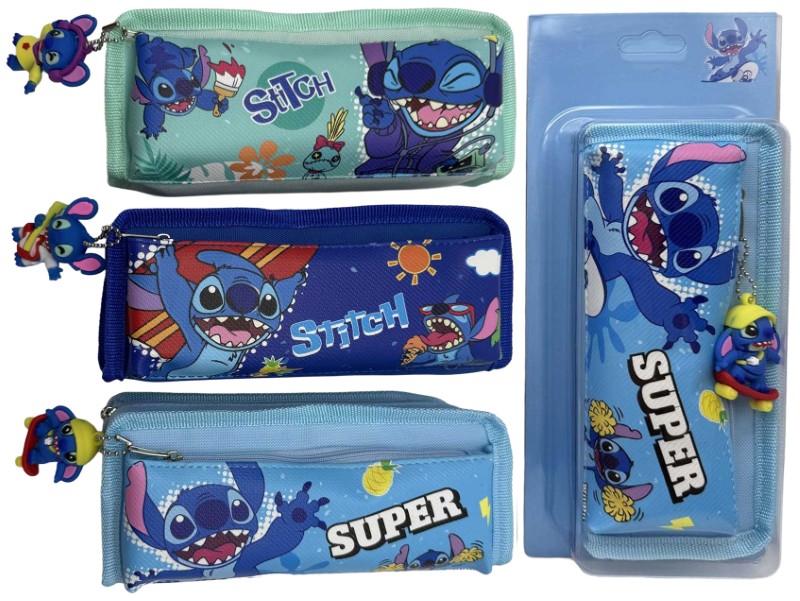 Cosmetic case /Y-102/ 2 snakes with a keychain "Stitch" pack. PVC mix (1/36)