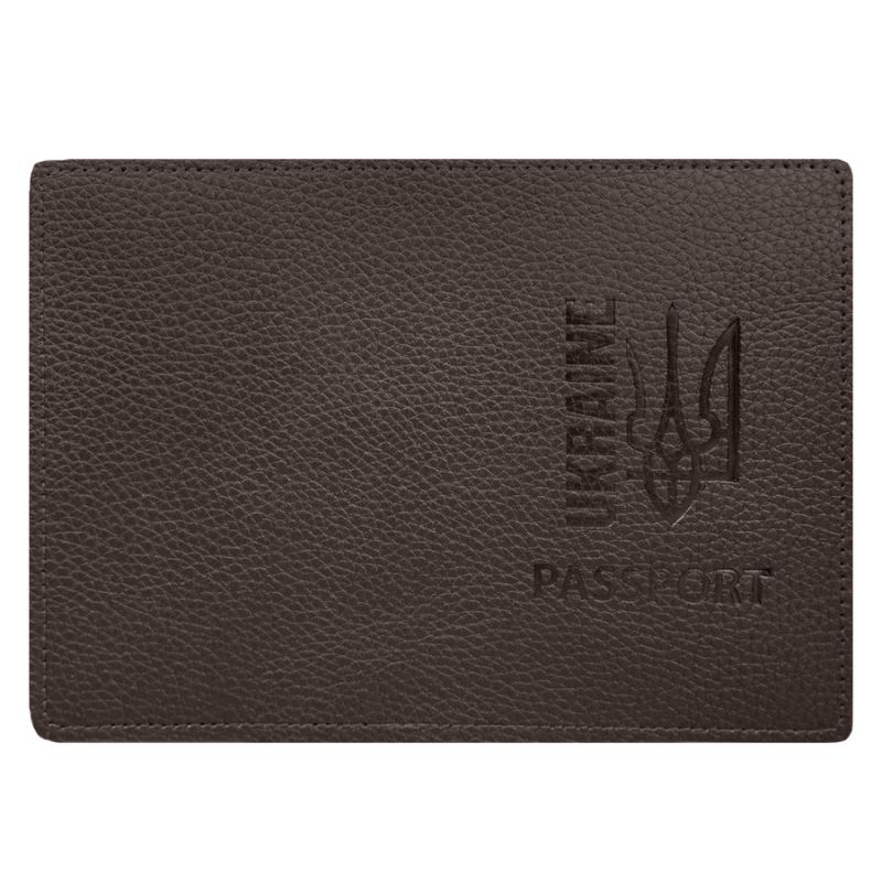 Обкладинка Паспорт "4PROFI" /53834/539/ екошкіра Passport Ukraine Тризуб тиснення (Франклін темний нікель) (1/25)